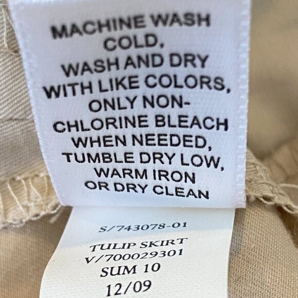 Banana Republic Cotton Smocked Waist Pocket Skirt Sz 4P Light Khaki-Beige #349C - Picture 9 of 9